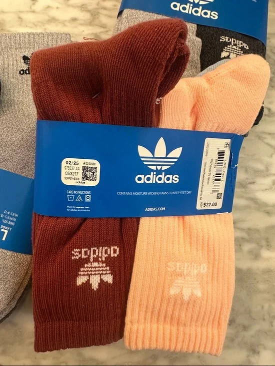 adidas Men's Crew Socks Pack - Gray, Dark Gray, Olive, Yellow - Picture 2 of 4